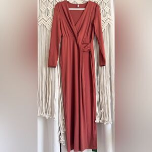 Halara Rust Maxi Dress NWT Small Fall Boho Chic